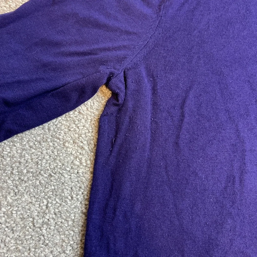 Banana Republic Sweater Mens Large Purple Silk Blend V Neck Pullover Lightweight